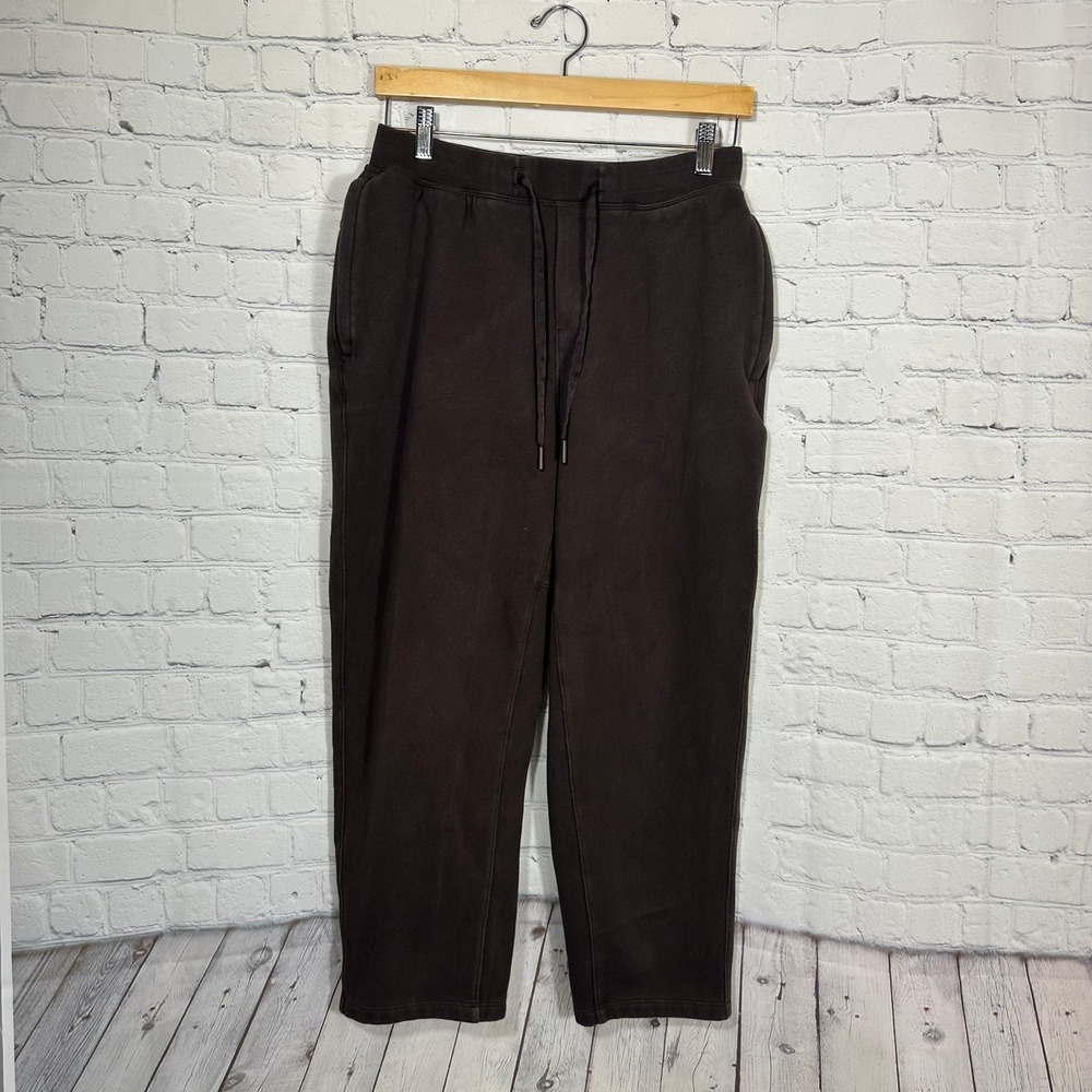 Lululemon Mens Steady State Espresso Brown Fleece Relaxed Fit Pants Small